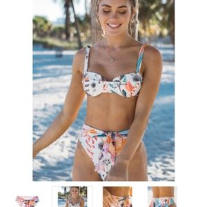 Anita White Floral Tie-Up Bikini Bottom